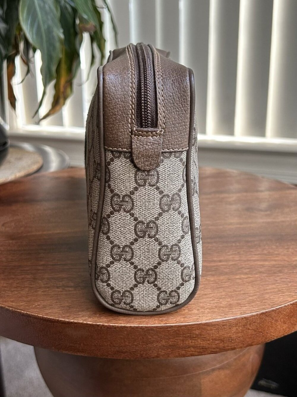 GUCCI GG Supreme Web Sherry Line Clutch, Pouch, Brown, Taupe - Picture 5 of 11